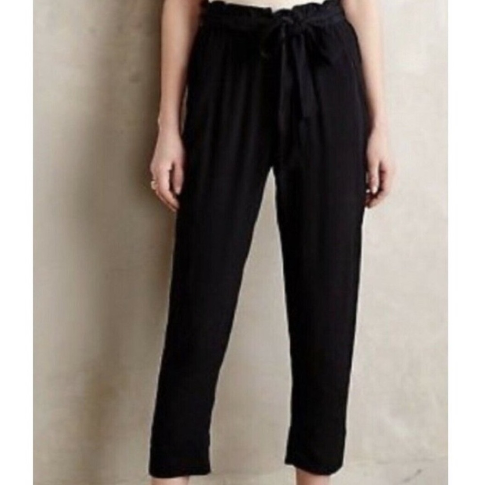 Anthropologie Cartonnier Black Paper Bag Pants XS